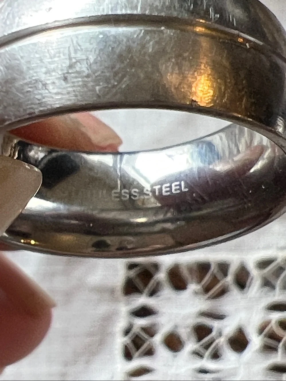 Heavy matte 2 ring finish stainless steel wedding band size 10